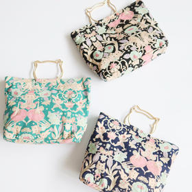 HUGOJIRO猫头柄手提包插画马戏团喵喵