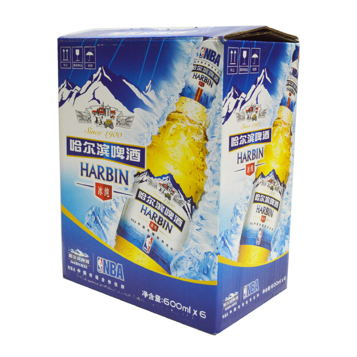 harbin/哈尔滨啤酒 冰纯瓶装600ml*6/箱 大包装