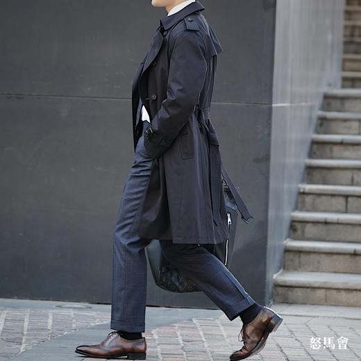 Kensington 经典款日本防渗雨嘎巴甸午夜黑战壕风衣 商品图3