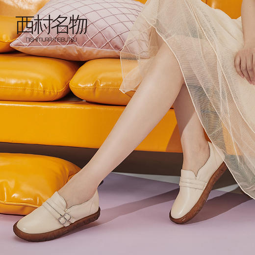 西村名物乐福鞋女英伦风单鞋厚底2020春季新款一脚蹬复古T29CM30031 商品图2