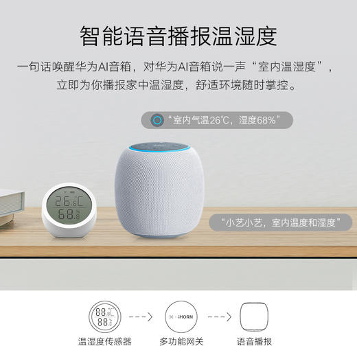 华为(HUAWEI) 智选生态产品 豪恩智能安防家庭套装 (多功能网关+人体传感器+门窗传感器+温湿度传感器) 华为智选HiLink生态产品 华为智能家居 华为配件 商品图5