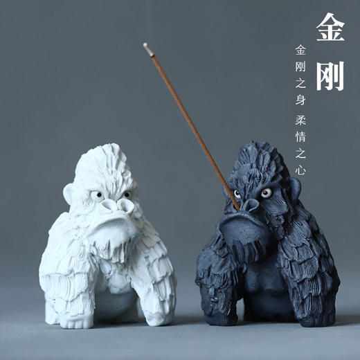 「景德镇全手工捏制陶泥金刚香插」创意摆件 趣味陶瓷香器 商品图0