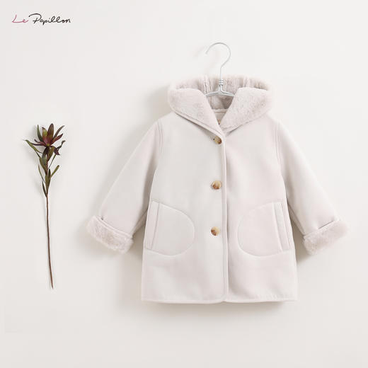 【马克珍妮 法式系列】新款冬装 女童皮毛一体加绒外套202015 商品图1