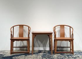 红桥红  家具严选  缅甸花梨（大果紫檀）  【如意 垂手圈椅 三件套】