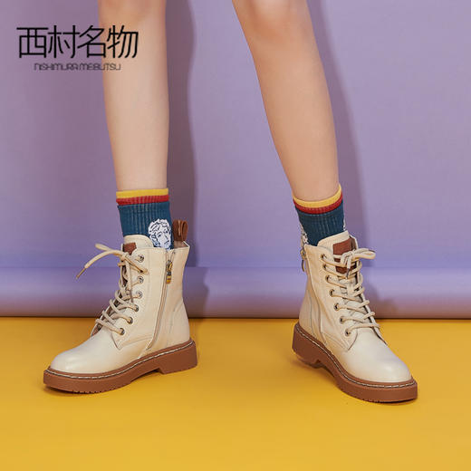 西村名物INS超火14孔经典系带高帮马丁靴女防滑2020冬季新款	 T29DS42621 商品图3