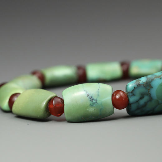 高古绿松石+汉代红玛瑙手串 商品图9