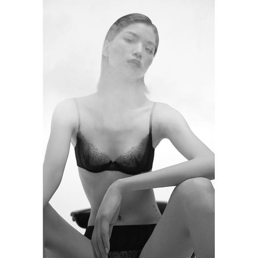 Her Senses｜生长 02-B014-YN- 睫毛蕾丝3/4杯钢圈  [ 黑 / 灰绿 ] 商品图0