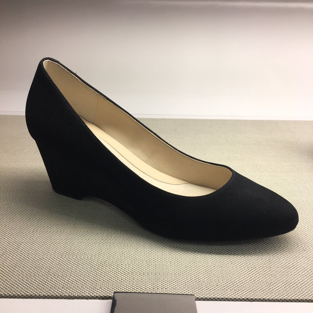 美国直邮cole haan可汗女士真皮防水坡跟鞋