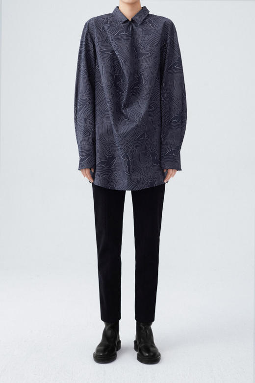 HIDEMI 心房客/“我们做印花”线型设计感微荡领多穿衬衫 商品图12