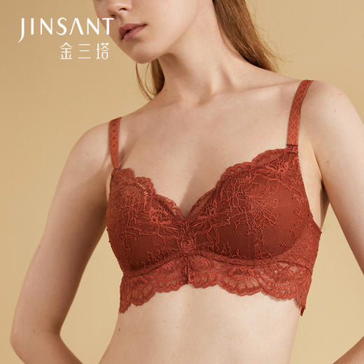 【金三塔】真丝蕾丝美背无钢圈文胸 商品图5