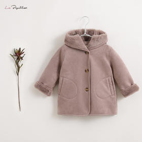 【马克珍妮 法式系列】新款冬装 女童皮毛一体加绒外套202015