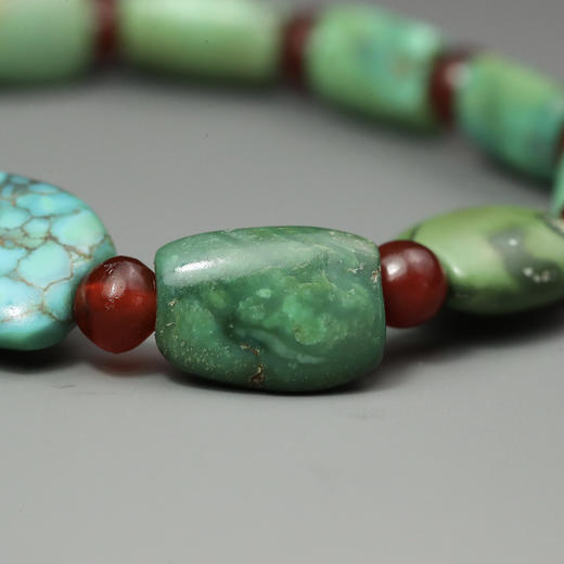 高古绿松石+汉代红玛瑙手串 商品图8