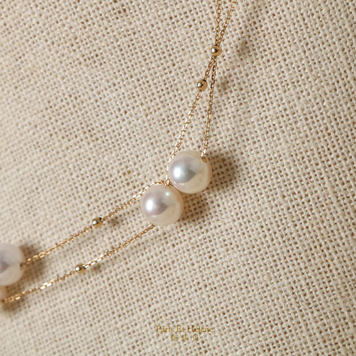 【下单2-3个工作日发】甄珠贝 爱丽丝长链 18K金天然珍珠项链 经典百搭精致唯美锁骨链 商品图2