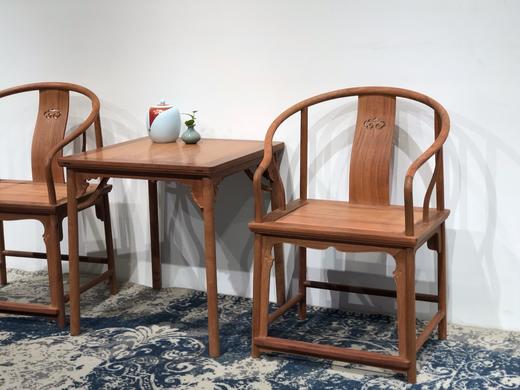 红桥红  家具严选  缅甸花梨（大果紫檀）  【如意 垂手圈椅 三件套】 商品图7