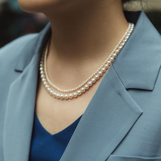 甄珠贝一款多用双排珍珠串链可长可短时尚叠戴搭配复古风项链