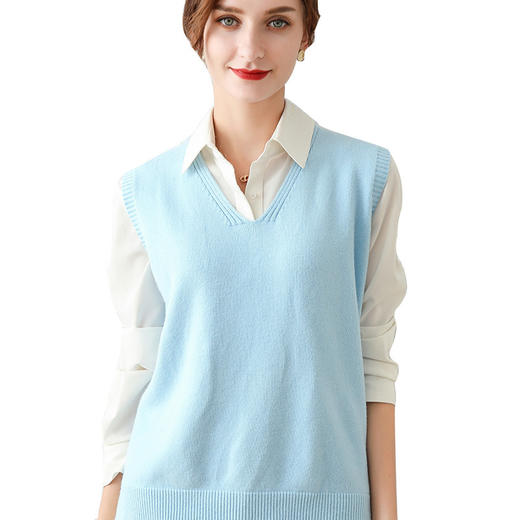 【99元任选2件】针织背心马甲 无袖毛衣 坎肩针织 套头v领 商品图8