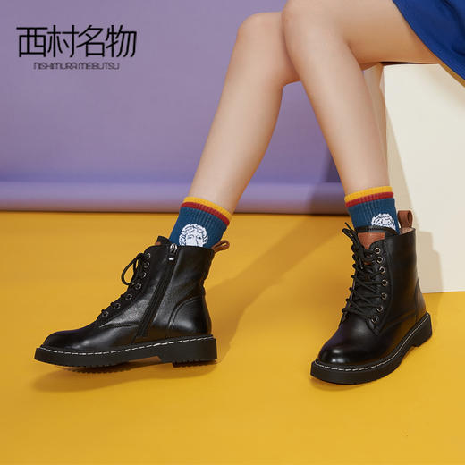 西村名物INS超火14孔经典系带高帮马丁靴女防滑2020冬季新款	 T29DS42621 商品图1