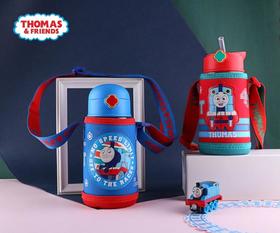 【托马斯】*儿童大容量夏季水杯带布套塑料水杯吸管杯小学生宝宝外出杯