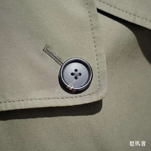 Westminster 插肩袖款日本防渗雨嘎巴甸军绿色战壕风衣 商品图7