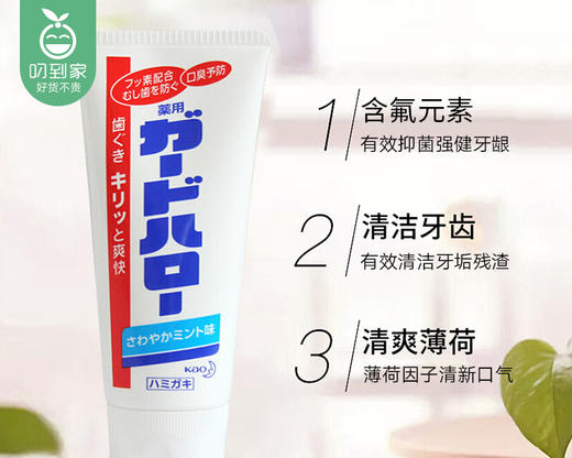 花王防蛀亮白牙膏-清爽薄荷*2支（165g/支） 商品图5