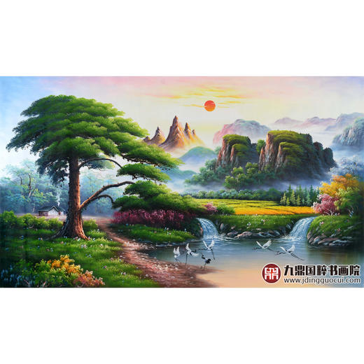 郑一坡《青松迎客》60×93cm 油画横幅作品 客厅/卧室挂画 商品图1