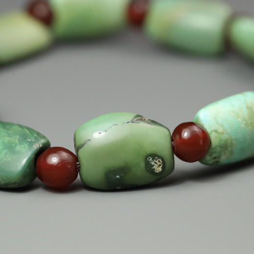 高古绿松石+汉代红玛瑙手串 商品图7