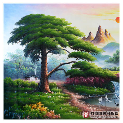 郑一坡《青松迎客》60×93cm 油画横幅作品 客厅/卧室挂画 商品图3