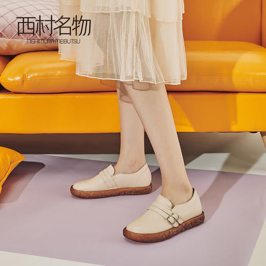 西村名物乐福鞋女英伦风单鞋厚底2020春季新款一脚蹬复古T29CM30031 商品图3