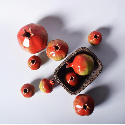 「景德镇陶瓷石榴摆件」水果装饰 多子寓意陶瓷饰品 台面小花器 商品图5