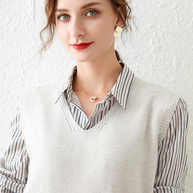 【99元任选2件】针织背心马甲 无袖毛衣 坎肩针织 套头v领