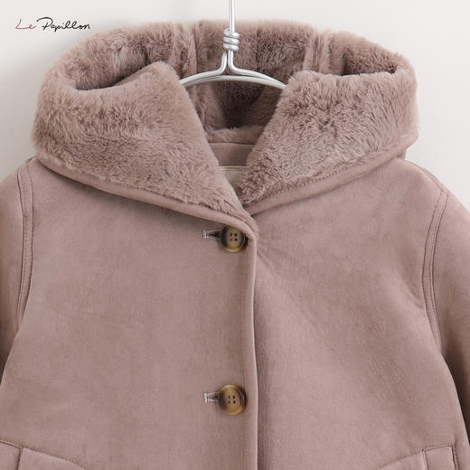 【马克珍妮 法式系列】新款冬装 女童皮毛一体加绒外套202015 商品图3