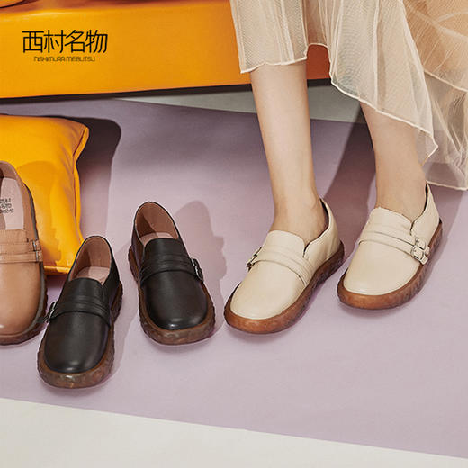 西村名物乐福鞋女英伦风单鞋厚底2020春季新款一脚蹬复古T29CM30031 商品图1