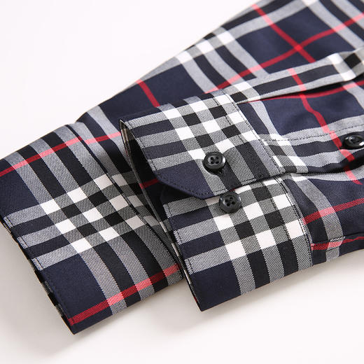 YvesFigarau伊夫·费嘉罗秋冬新款商务休闲格纹舒适抗皱长袖衬衫902366 商品图5