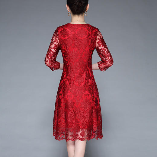 DYSL-Q5446网纱绣花大码妈妈装高贵气质婚宴喜婆婆连衣裙 商品图4