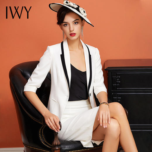 IWY/白色五分袖西装半裙套装CS925 商品图3