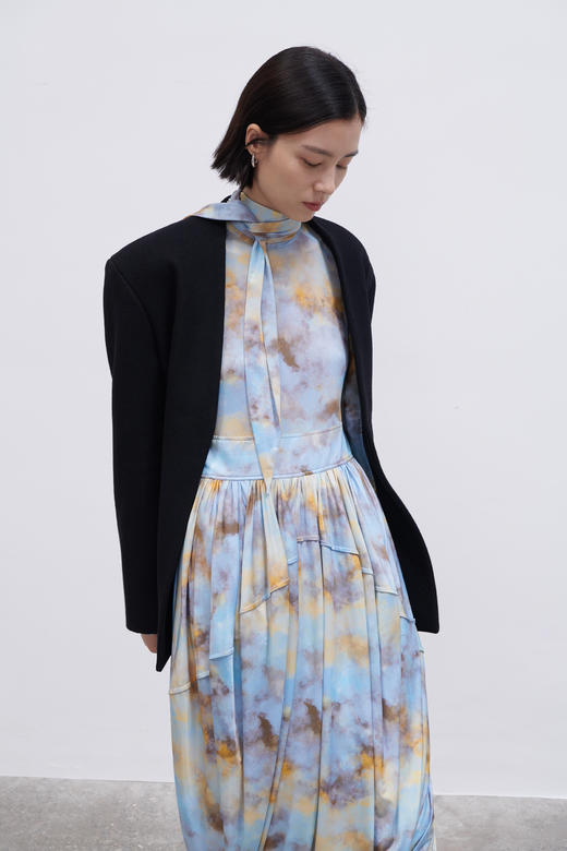 HIDEMI “我们做印花”弹力收身设计感连身裙 商品图0