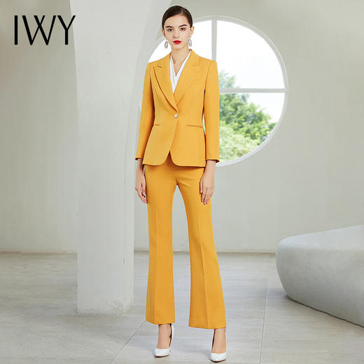 IWY/黄色蓝色长袖西装长裤套装CP8310-Y 商品图5