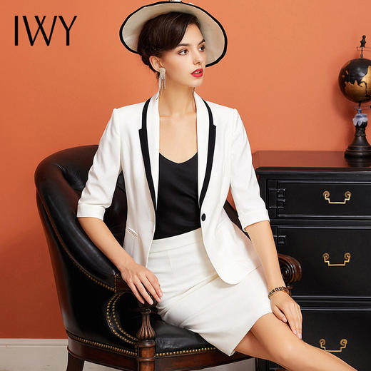 IWY/白色五分袖西装半裙套装CS925 商品图4