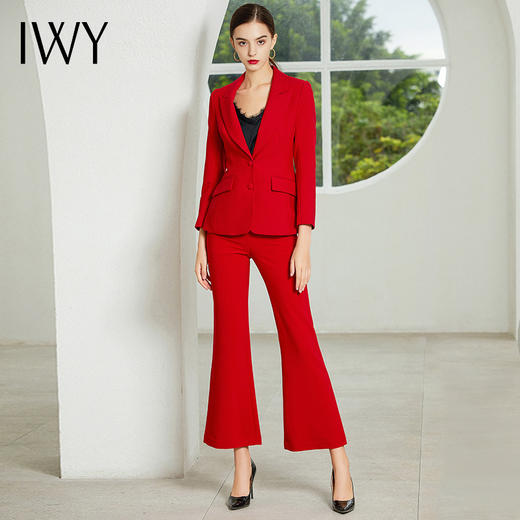 IWY/红色长袖西装长裤套装3CP18311 商品图3