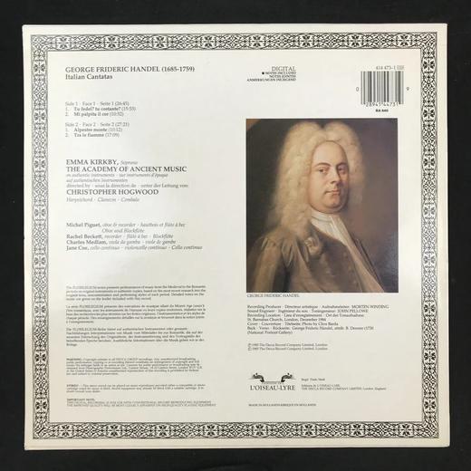 LP黑胶唱片 艾玛·柯克比演绎亨德尔作品《意大利康塔塔》 商品图1