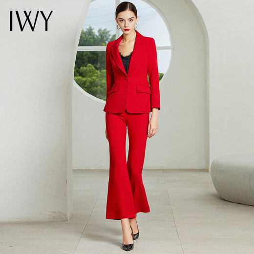 IWY/红色长袖西装长裤套装3CP18311 商品图1