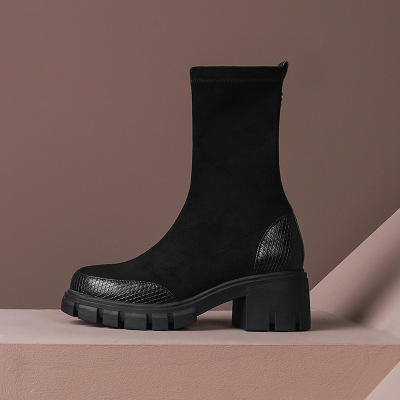 OLD 844 真皮正品马丁靴女英伦风2020年新款冬季绒里厚底增高切尔西短靴女春秋单靴 商品图2