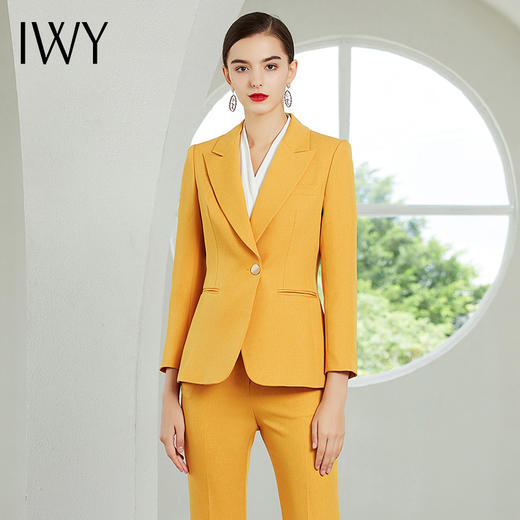 IWY/黄色蓝色长袖西装长裤套装CP8310-Y 商品图3