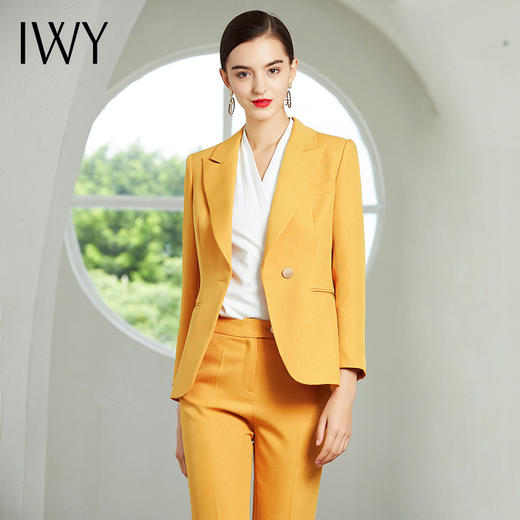 IWY/黄色蓝色长袖西装长裤套装CP8310-Y 商品图0