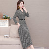 YWE-HSY-M2C021新款修身气质减龄长袖时尚格子连衣裙 商品缩略图3