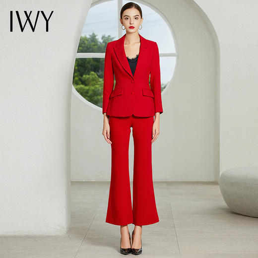IWY/红色长袖西装长裤套装3CP18311 商品图0
