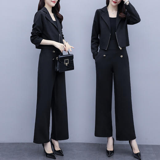 MQQ-6658春秋气质阔腿裤小西装套装 商品图2
