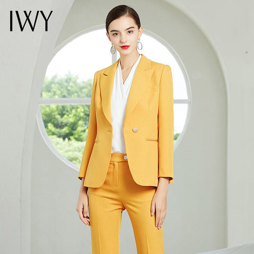 IWY/黄色蓝色长袖西装长裤套装CP8310-Y 商品图1