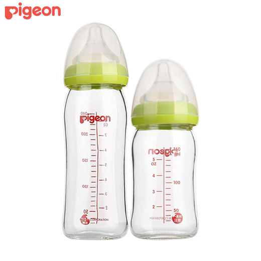 Pigeon贝亲新生婴儿玻璃奶瓶 宝宝宽口径自然实感奶嘴AA73 商品图0