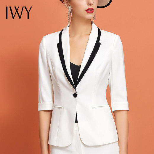 IWY/白色五分袖西装九分长裤套装CP925 商品图4